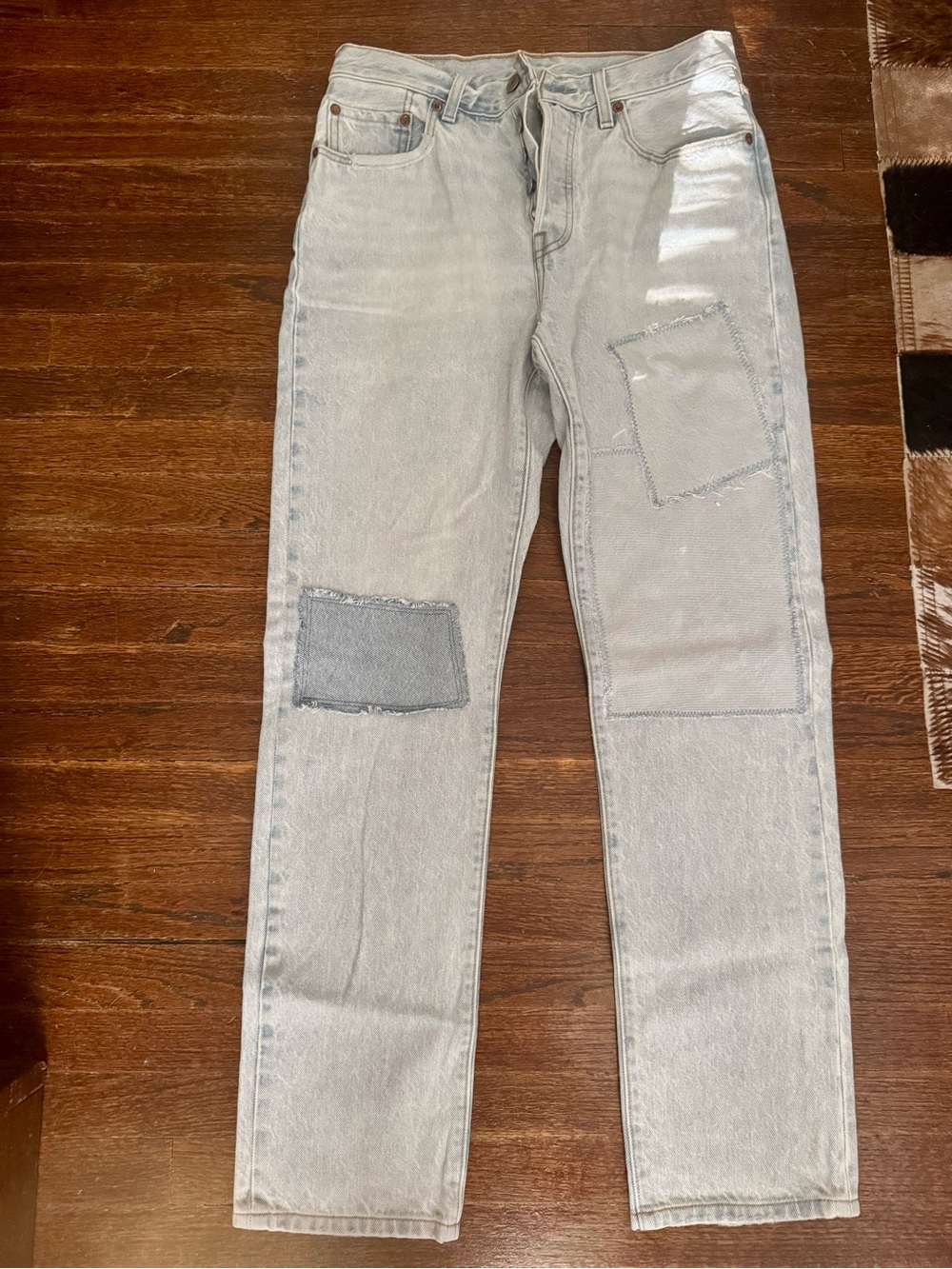 Levi’s 50 Premium Light Denim Patchwork Jeans New Sz 29x32 (runs slightly small)